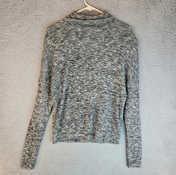 Moth Anthropologie Womens Black & Ivory Marbled Turtle Neck Sweater Sz S - Picture 2 of 16